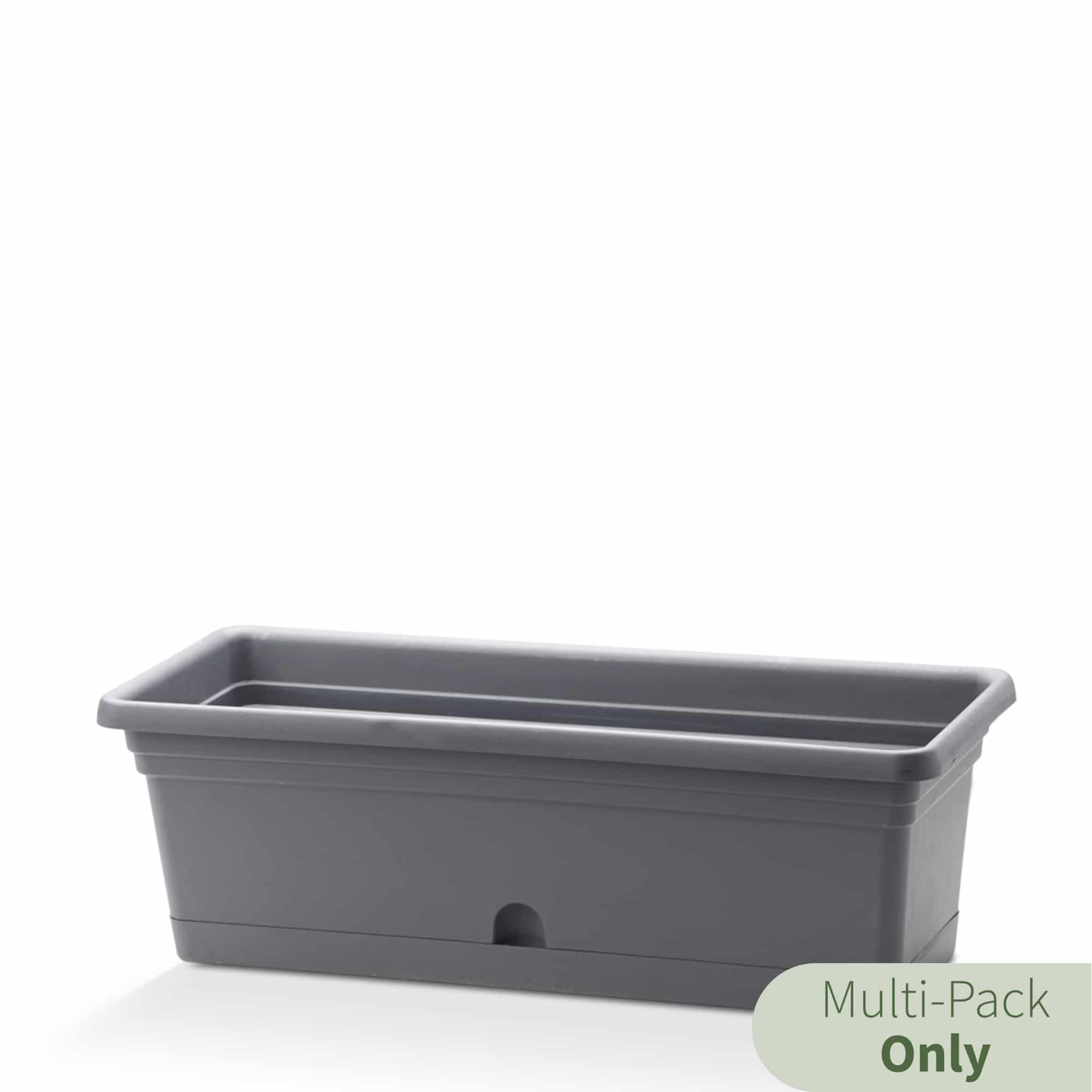 emma rectangular planters in charcoal grey