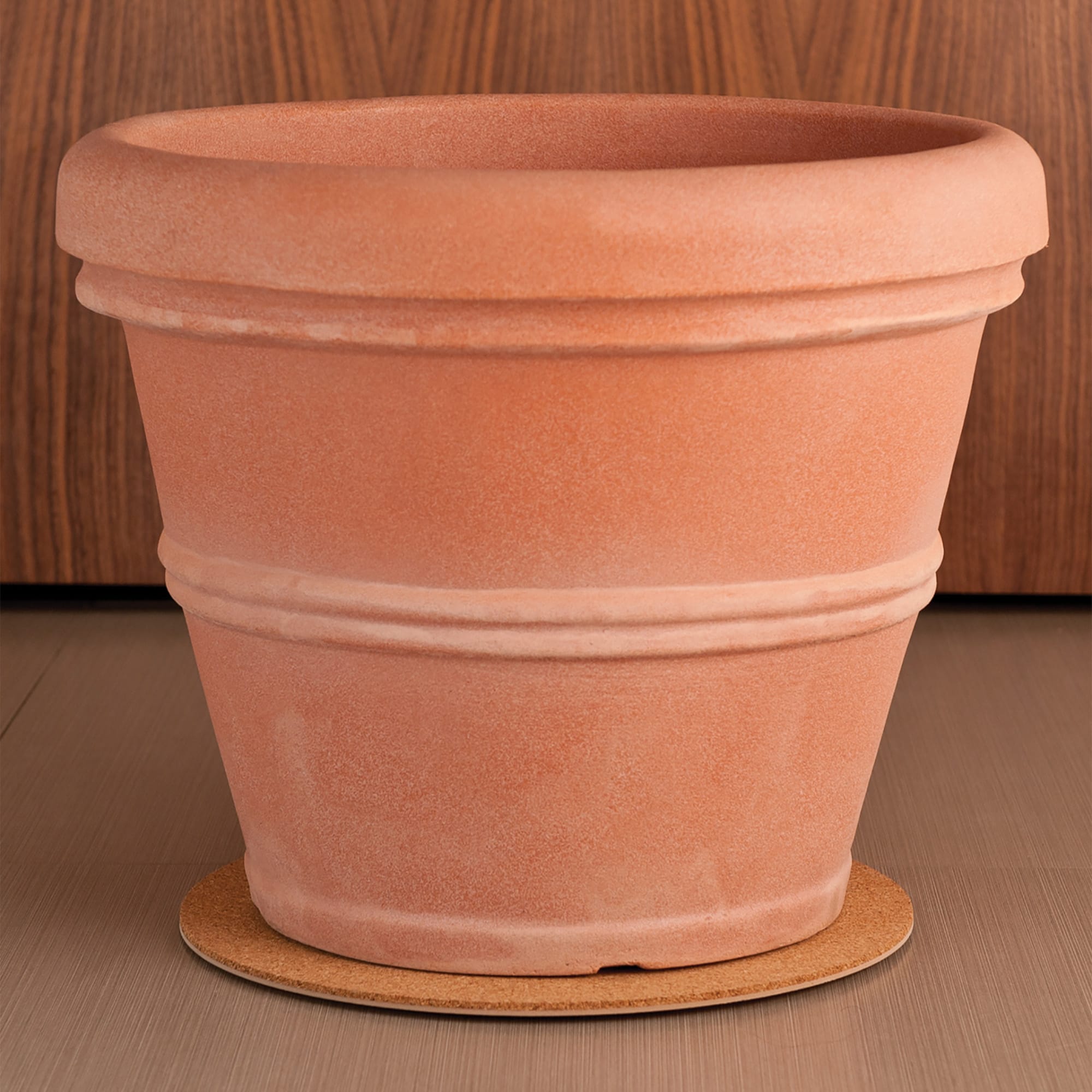 Orange Planter with Cork Mat