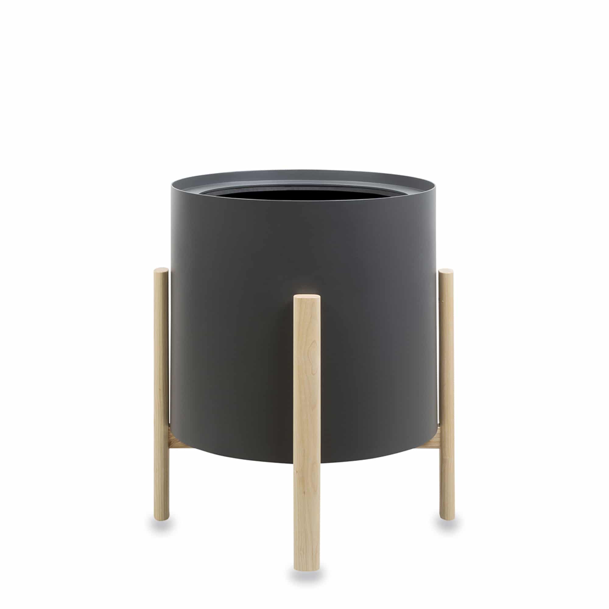 Fuse Round planter in lead grey