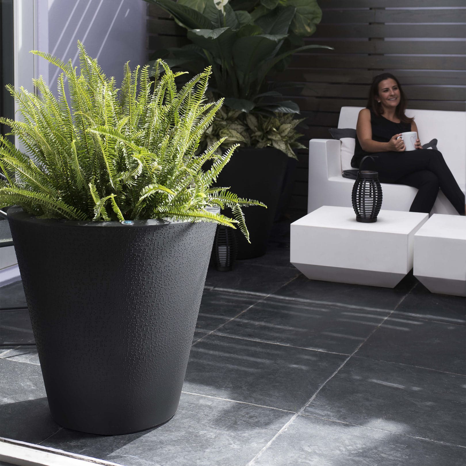 Girl relaxing with Dot Planter