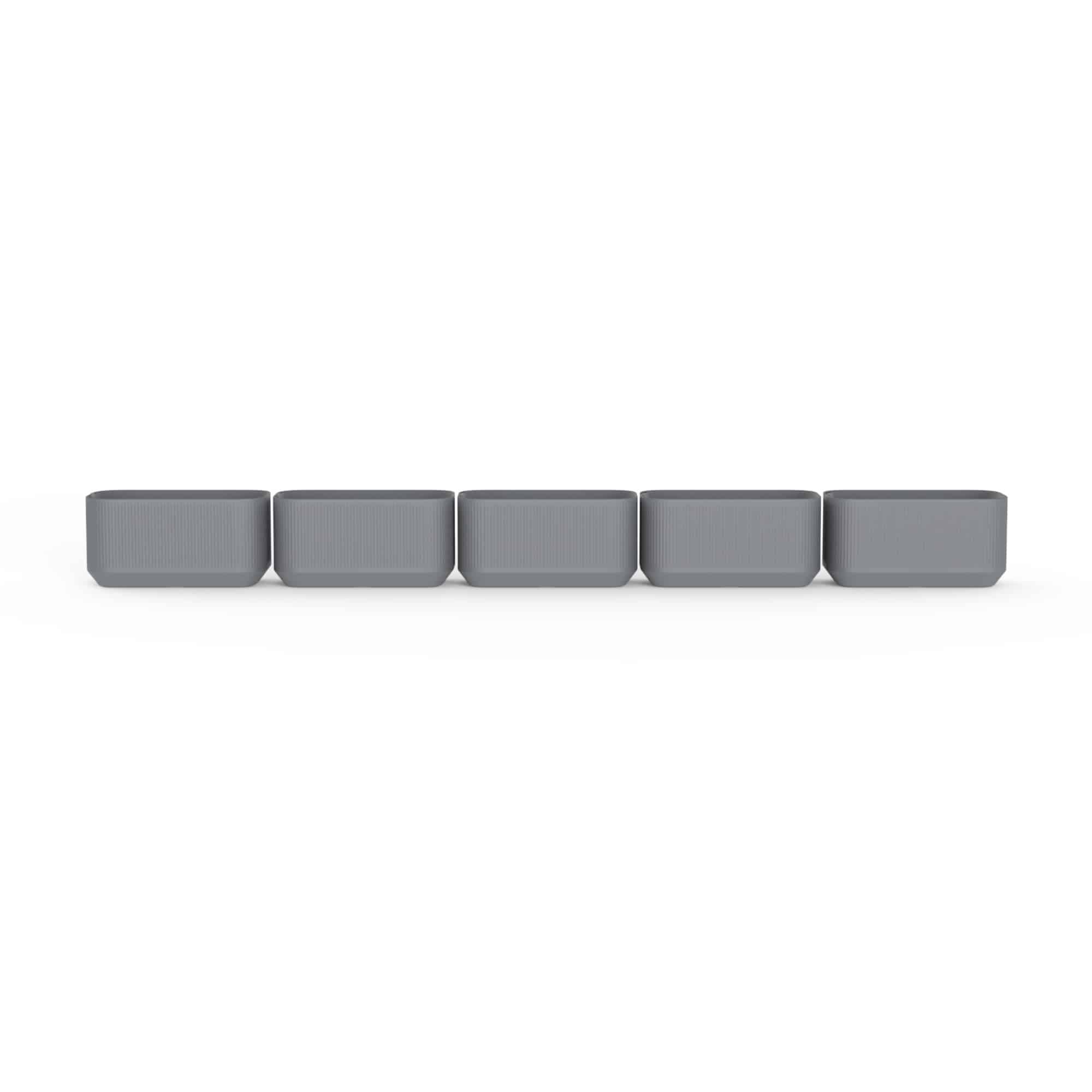 Grey Rectangular Trudop Planter Set