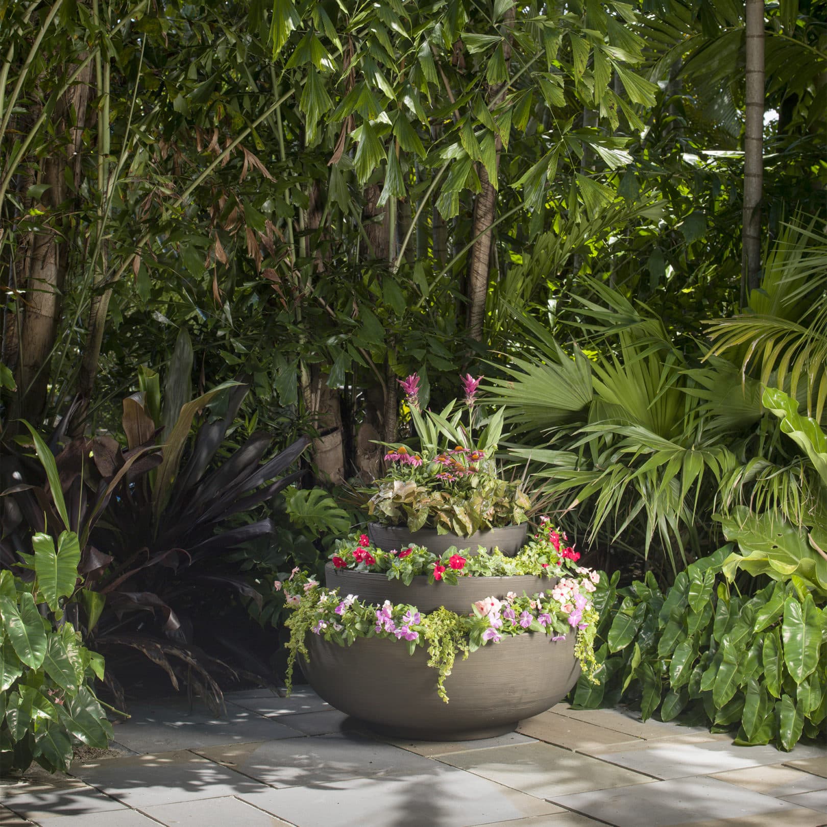 Stacked Garden Display with Orinoco Bowls