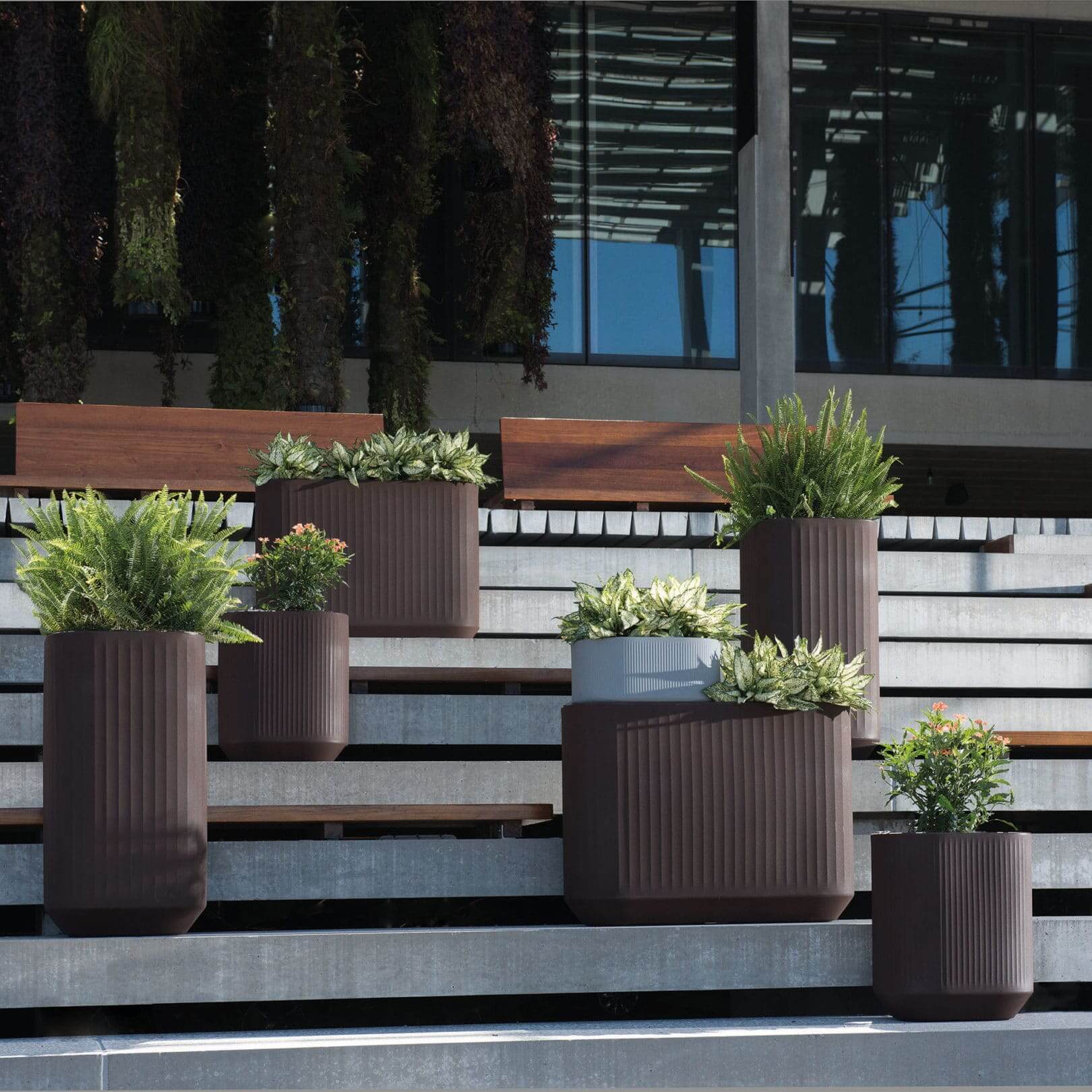 Stairs with Mod Planters