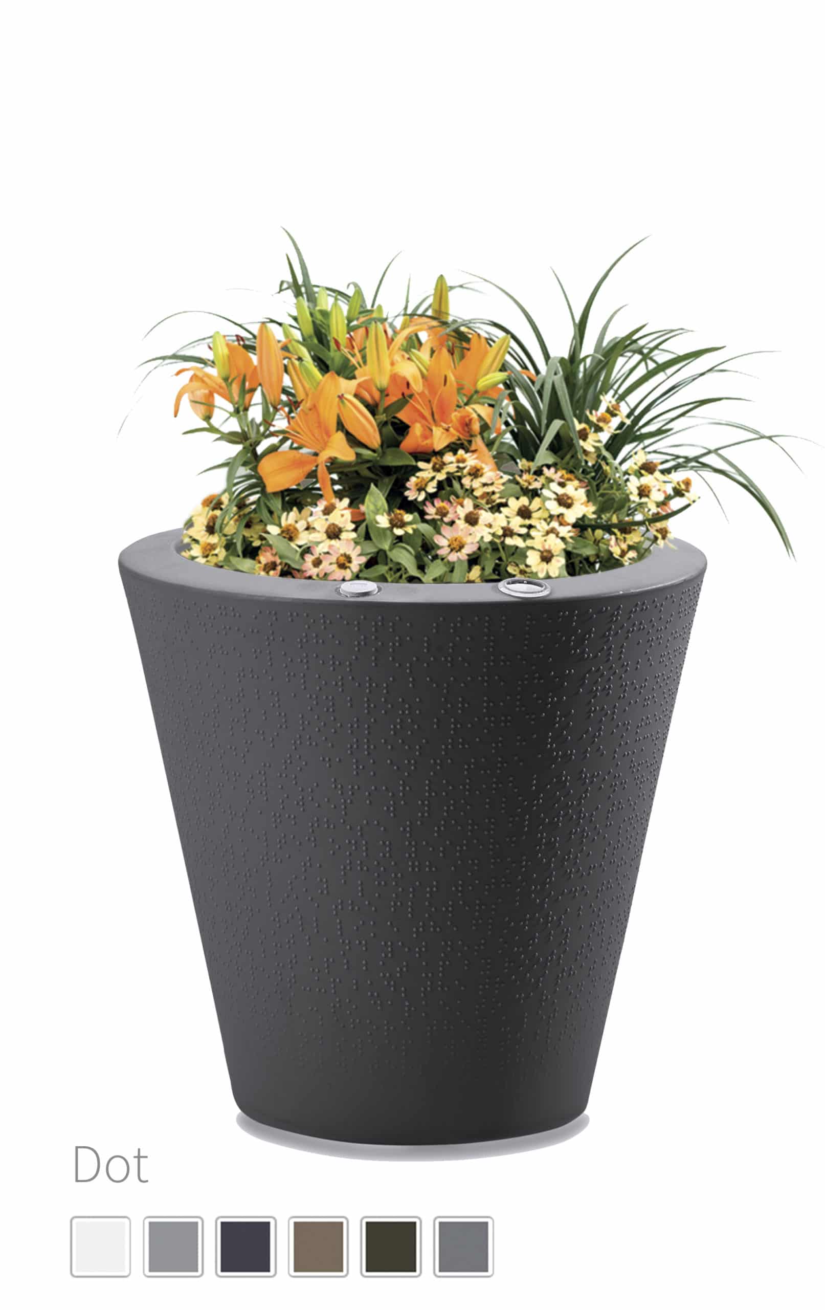 Black Round Planter